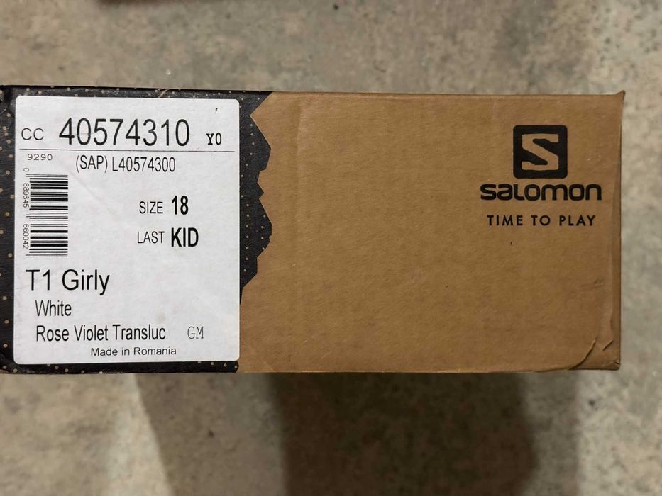 Детски Ски Обувки Salomon T1 Girly White/Rose Violet Tr/Размер 18