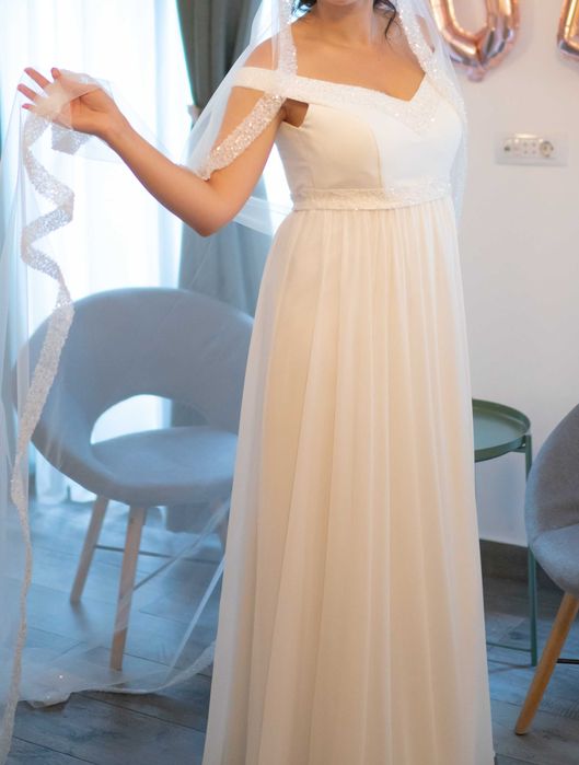 Rochie mireasa si voal Stefania Caragea