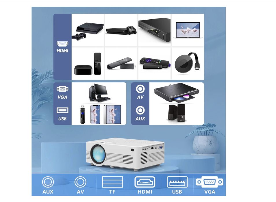 Проектор QKK AK-83 WiFi Projector up to 1080P Full HD