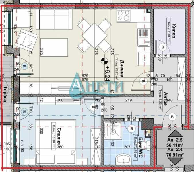 Дава се под наем Двустаен апартамент в София, Зона Б-18 - 68 кв.м за 997.05 € - Снимка #12