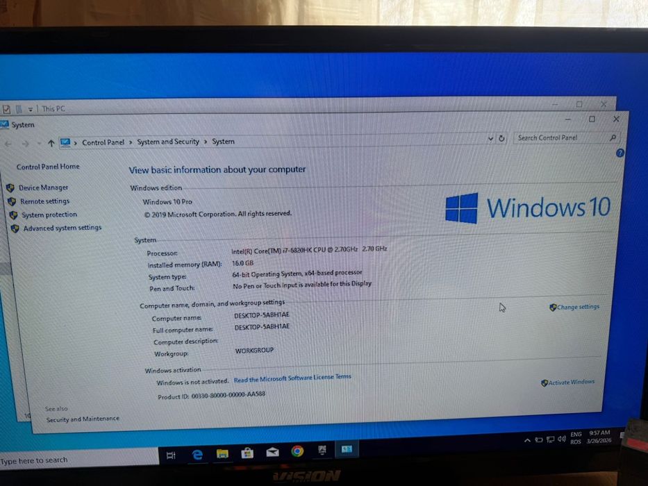 Laptop MSI gaming i7