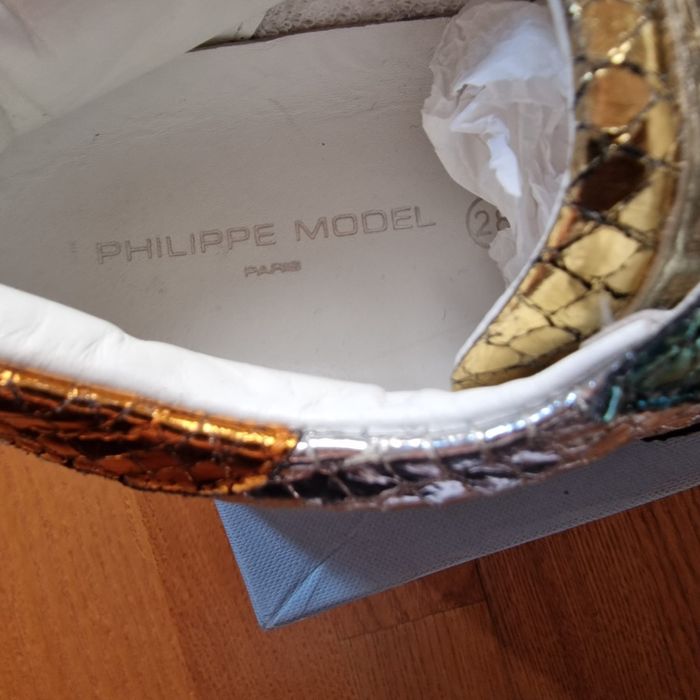 Sneakers kids 28  Philippe Model Paris Piele Piton .