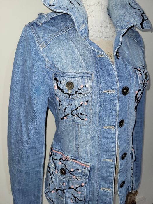 Geaca blugi pictata manual