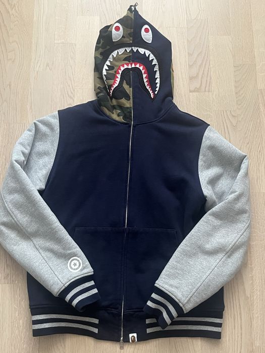 giant shark zip hoodie. Filling Quilting Shark. Camouflage jacket