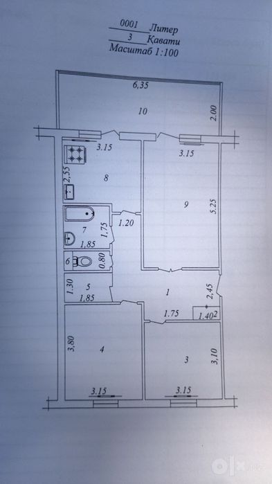 Продается квартира 3/3/5 Крассу 1 Ор-р 209 школа  Требует ремонта