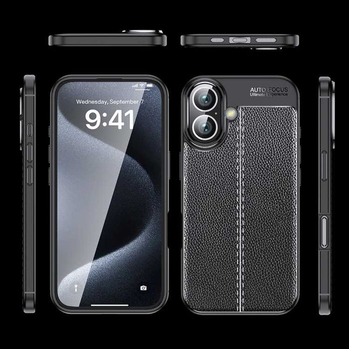 Husa Premium Antisoc model tip PIELE pentru iPhone 16 / 16 Plus / 16e