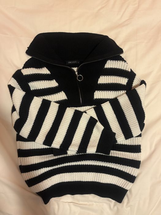 Pullover gros cu guler si fermoar