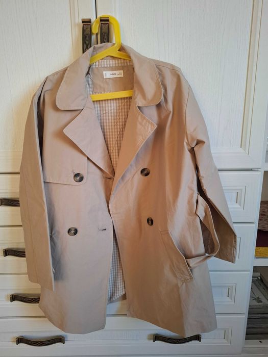 Trenci Pardesiu fete Mango cu cordon, 140 cm (nou, fara eticheta)