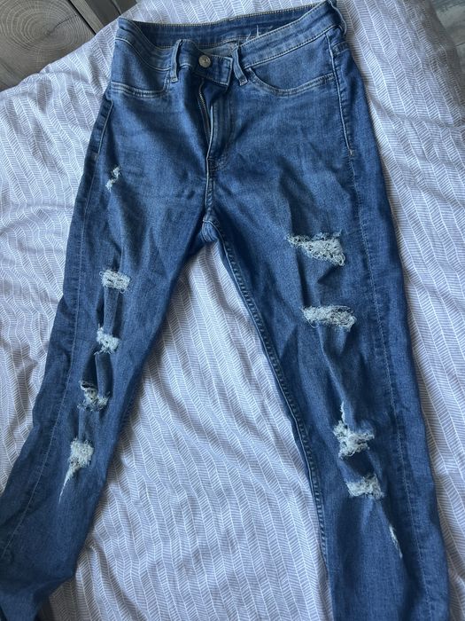 Дамски дънки висока талия