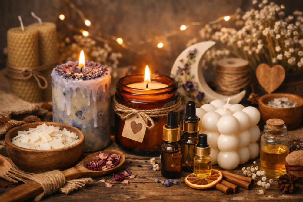 Ръчно изработени свещи от соев восък за 8-ми март
Цена : 0.80€ за