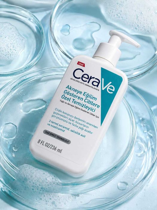 CeraVe Akne uchun yuz tozalovchi gel 236 ml  yog‘li  teri uchun