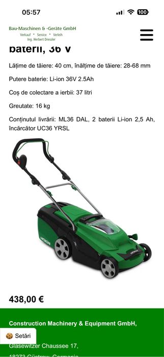 Masina de tuns gazon HITACHI