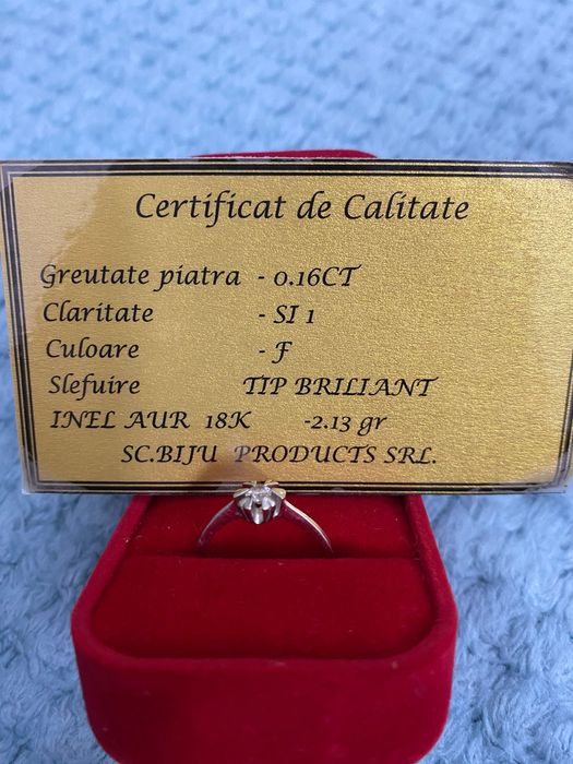 Inel aur alb cu diamant - mar.53-54