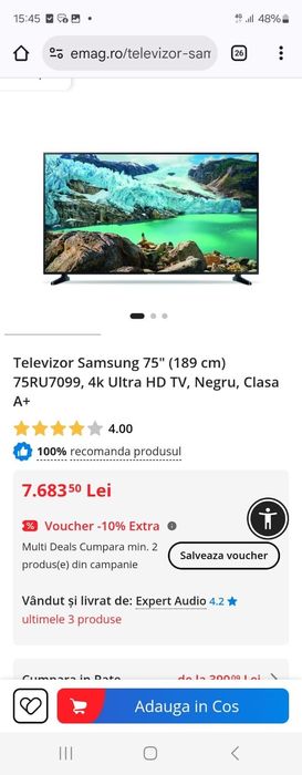 TV smart Samsung Qled 75” (189 cm)