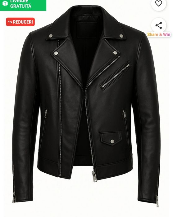 Geacă piele (înlocuitor)damă, nouă, chopper, rock, nouă