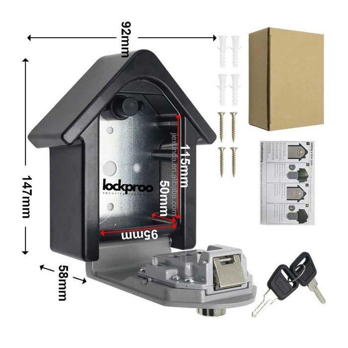 ГОЛЯМА Сейф Кутия за Ключове lockbox код airbnb, booking хотел вила