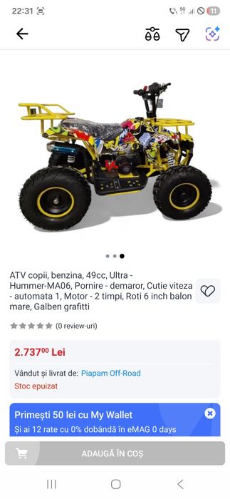 Vand ATV 49 ,ca nou,in stare perfecta