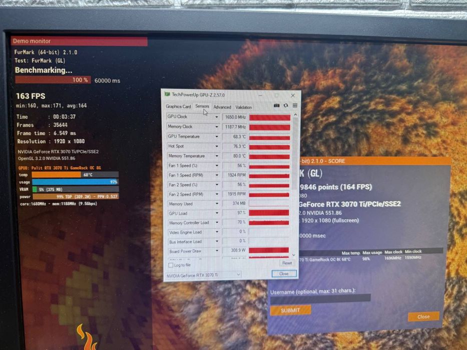 RTX 3070ti 8GB GDDR6X  в идеальном состояние