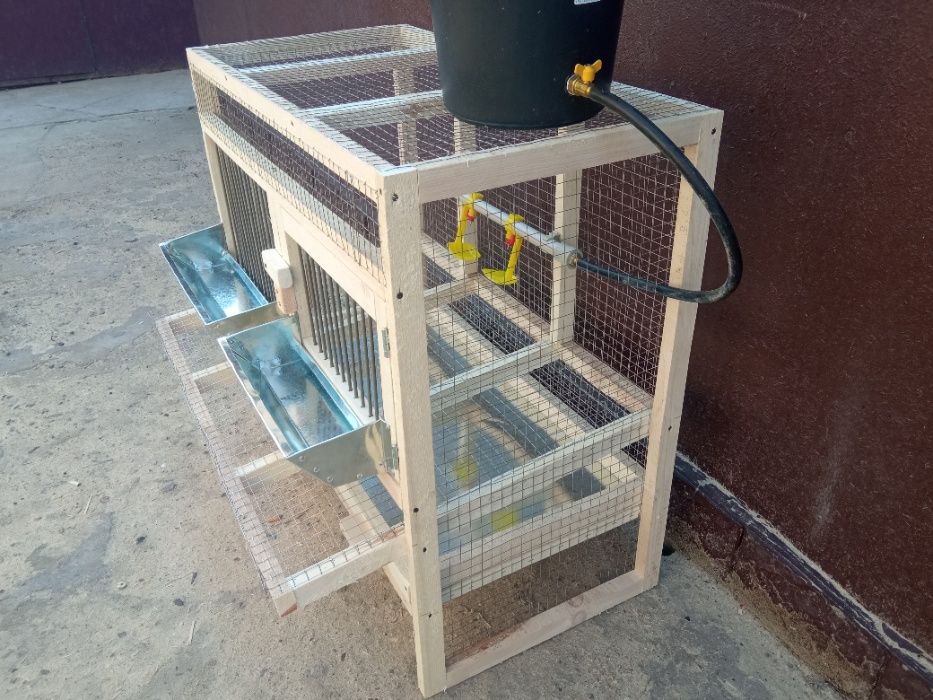 клетка для кур с откатом для яйц