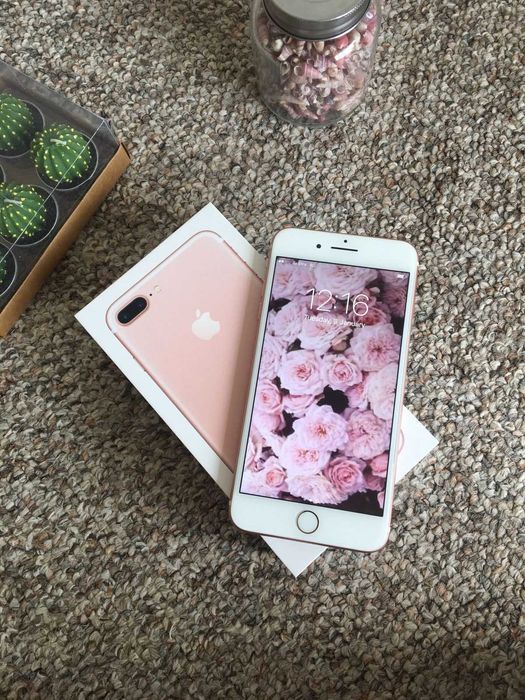 iphone 7 plus 256 розов pink като нов с кутия айфон 7 плюс