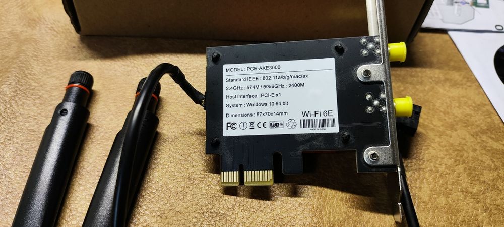 Placa retea wireless WI-FI 6E + BT 5.3