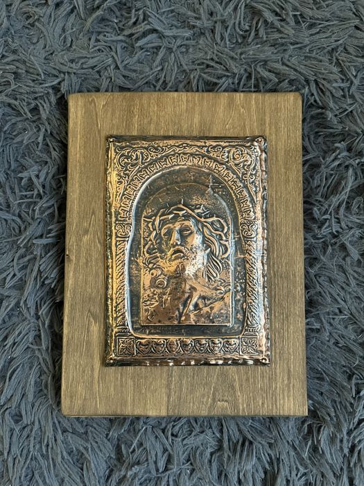 Медна Икона на Христос с трънен венец - Орешак