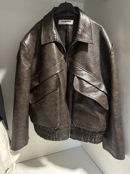 Кафяво кожено яке MissGuided