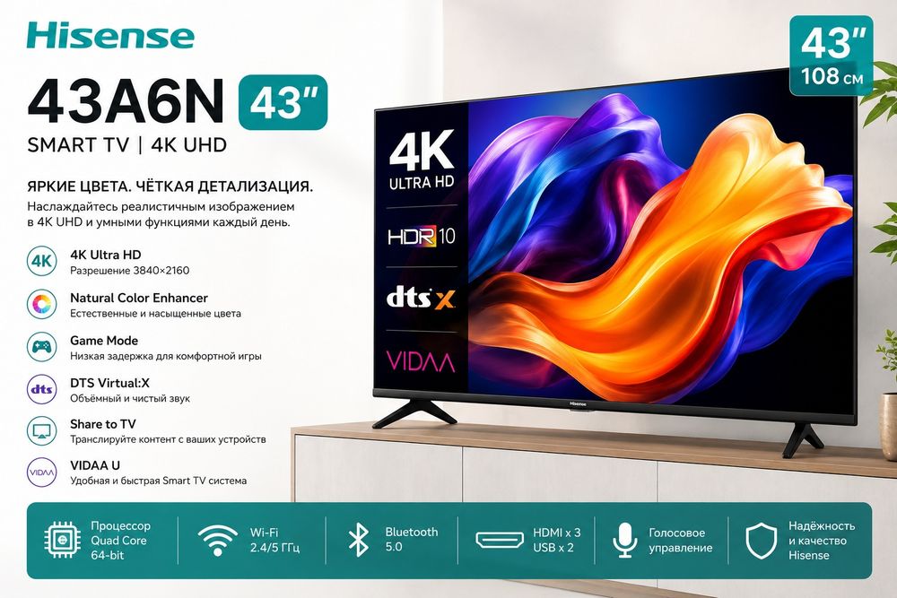 Телевизор Hisense 43A6N