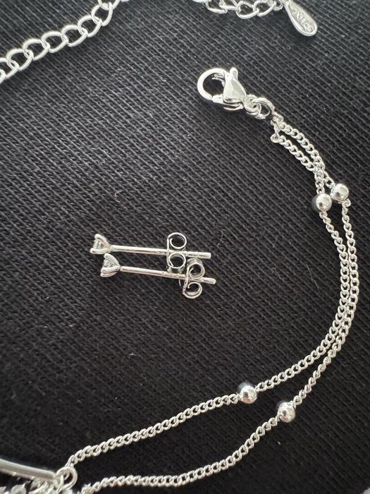 Нова сребьрна гривна + обеци