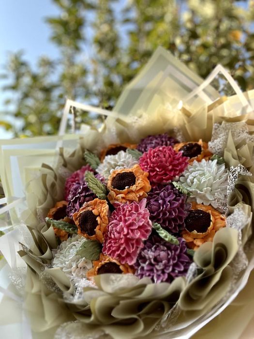 Зефирные цветы из натуральных ингридиентов