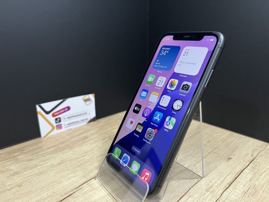 iPhone 11 64Gb Black Second-Hand 3 ani garanție, Telefoane Mures