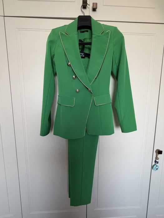 Costum elegant verde 2 piese BBY (Sacou & Pantaloni) - Mărimea S / 36