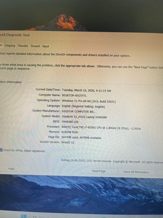 Asus X540U Amanet BKG