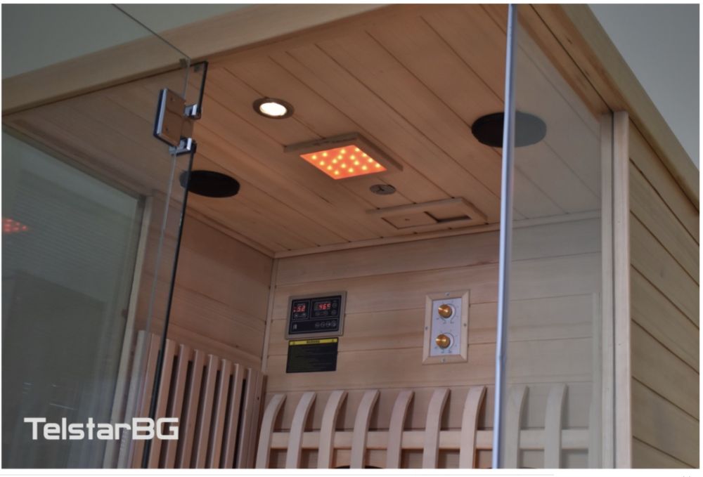 Двуместна инфрачервена сауна с голяма стъклена витрина TS-5002D-2 NEW