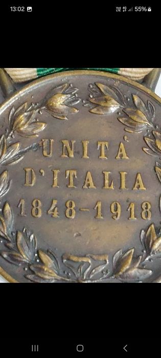 Medalie Originală Italia "Unità d'Italia 1848-1918" – Bronz de Război