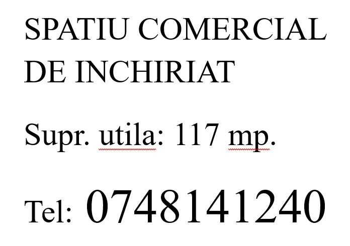Inchiriere spatiu comercial