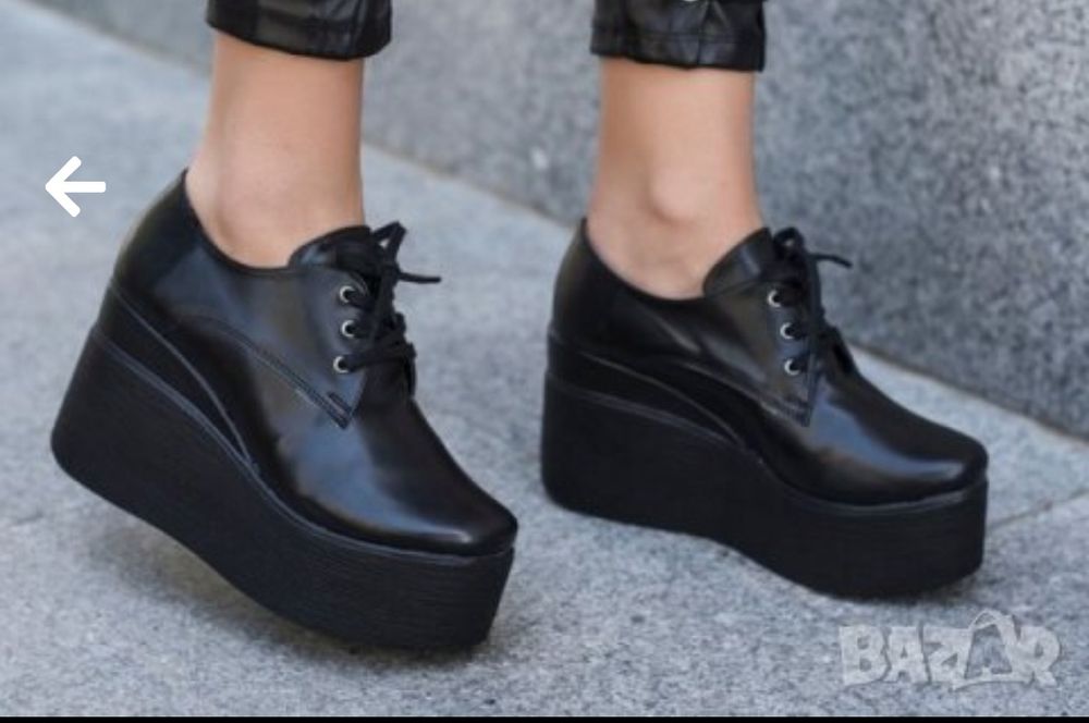 Кожен обуфки с платформа