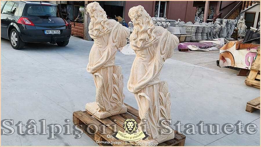 Statuetă domnița cu ulcea, galben patinat, model S16.