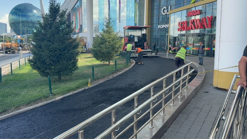Благоустройство: асфальтирование, брусчатка, бордюры