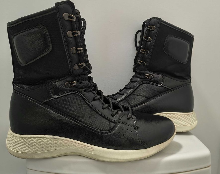 ghete pantof cizme piele moto race chopper Italy Okaz black q Friday