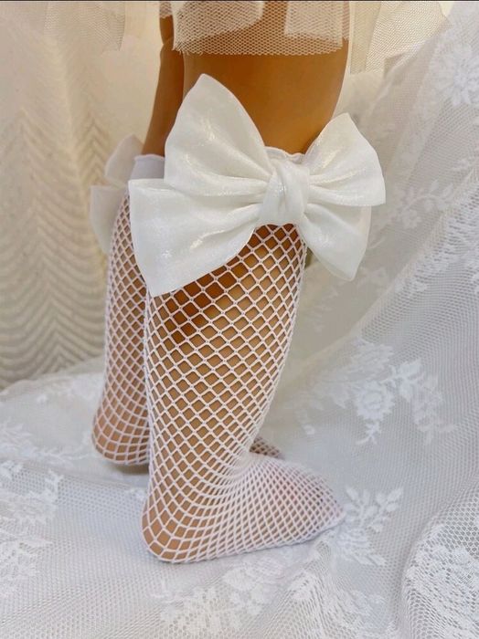 Бебешки чорапки 3/4 с панделка