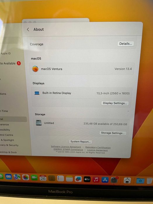 13" MacBook Pro A1706 Touch(Mid-2017)-i5/8GB/256GB