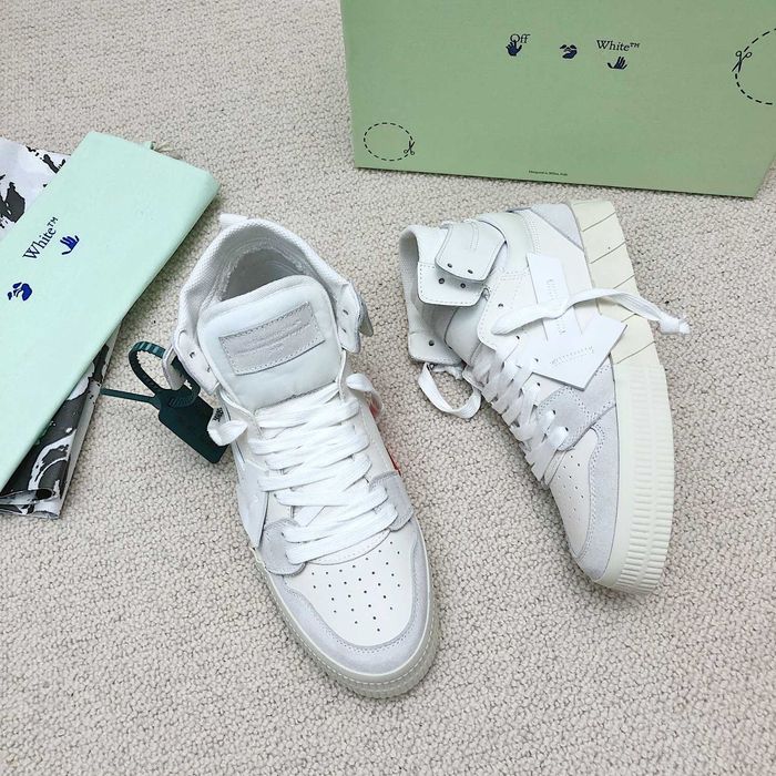 Adidasi OFF WHITE - High White Sneakers Premium din Piele Full Box NOI
