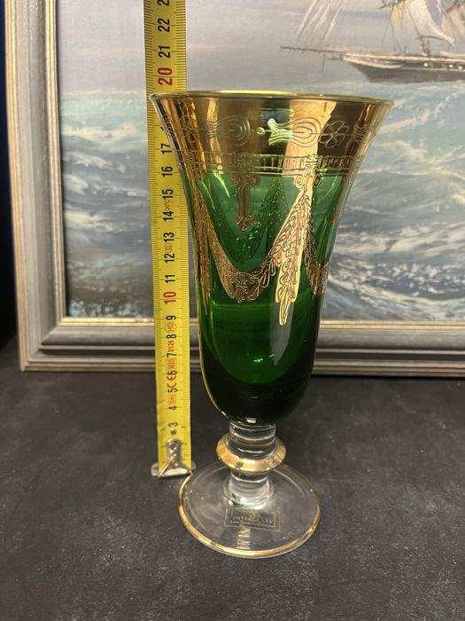 Колекционерска чаша за шампанско-Medici Green Fluted