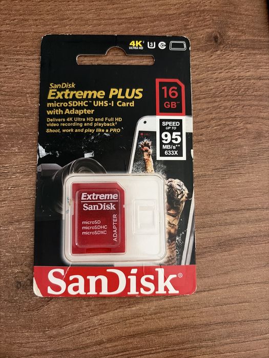 SanDisk Extreme PLUS microSDHC 16 ГБ + SD-адаптер