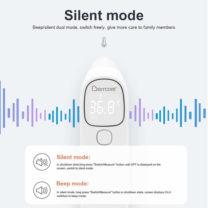 Термометър за чело и уши Berrcom за бебета, деца и възрастни