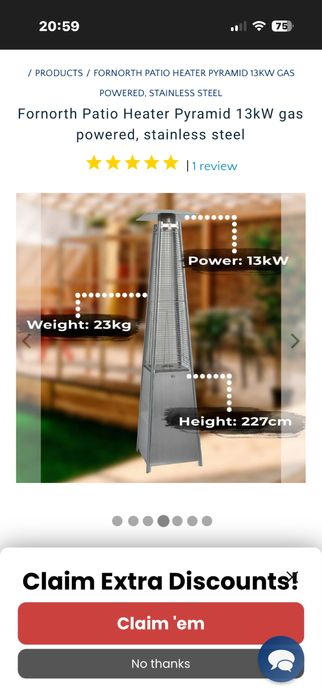 Газова Пирамида 1.80 метра
