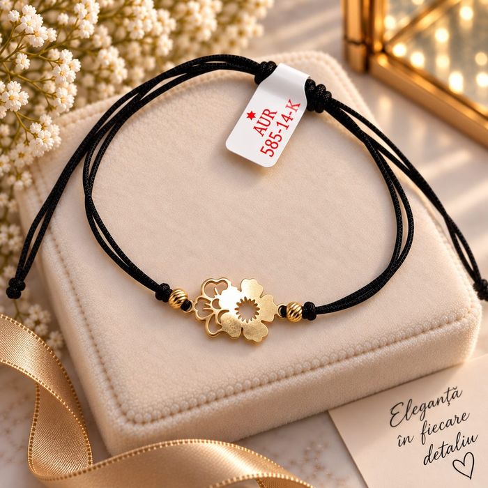 Brățară din aur pentru damă, model floare – 330 lei  Aur 14  K 595
