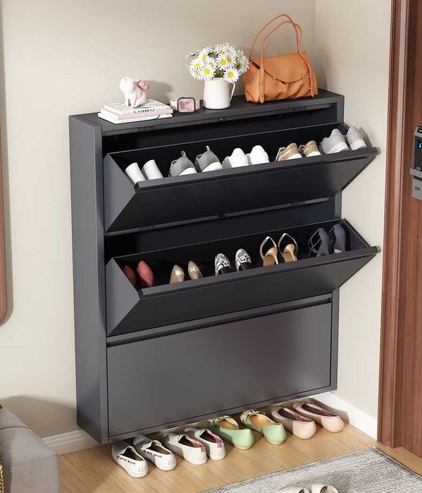 Обувница на стену/металлическая/тонкая/сглаженные углы