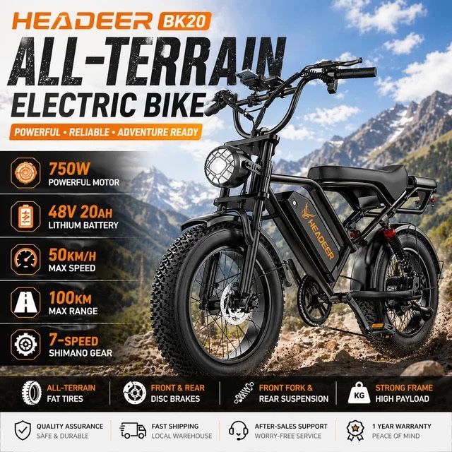 НОВ! 50км/ч. Електрически Велосипед Колело Скутер Мотор 750W 48V/20AH